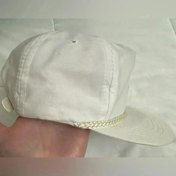 Vintage ICI White Rope Hat Cap Snap Back Trucker Hat Sportcap - Picture 7 of 12